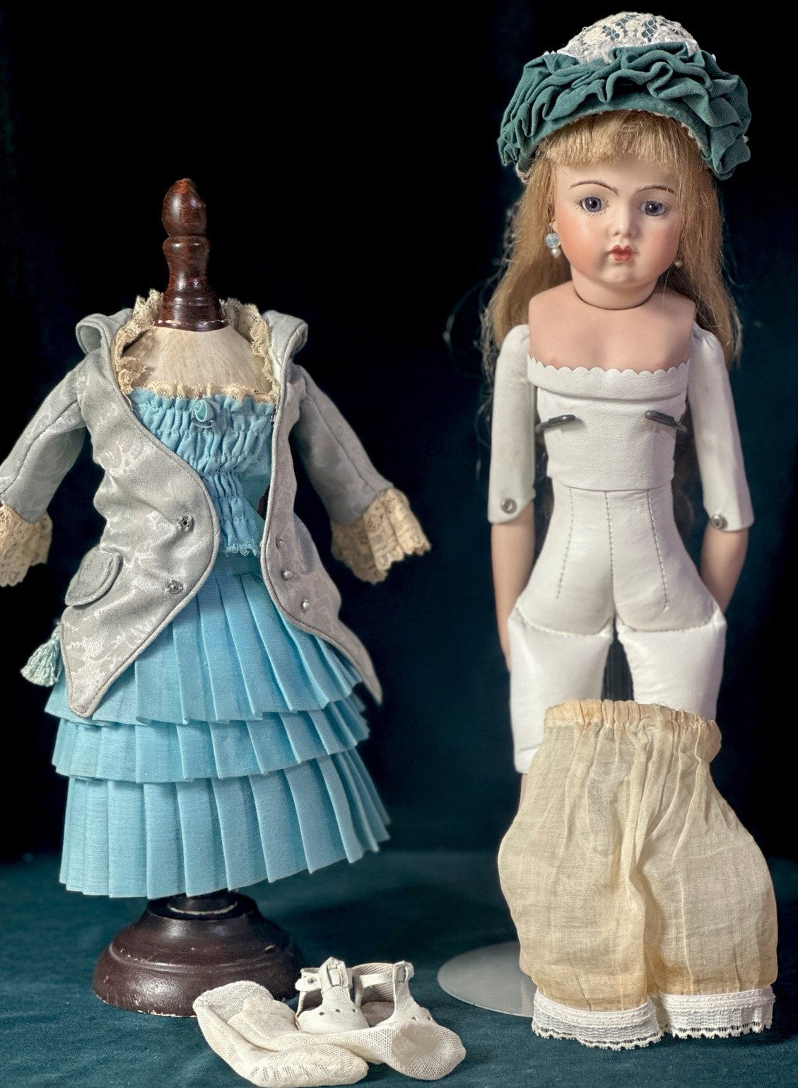 Vintage Reproduction of Antique French Bru Jne 14” Doll Handmade Outfit