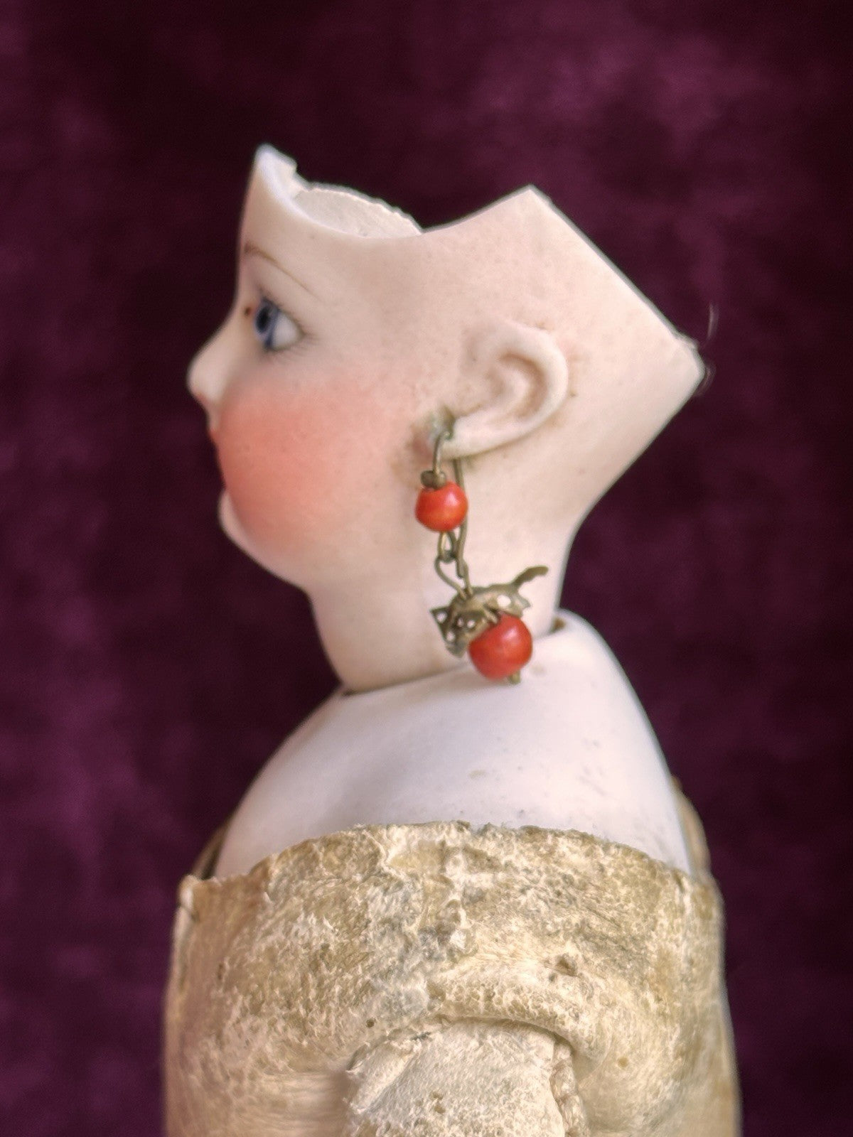 Antique French 10.5” Jumeau (?) Smiling Bru (?) Fashion Bisque Head Doll Damaged