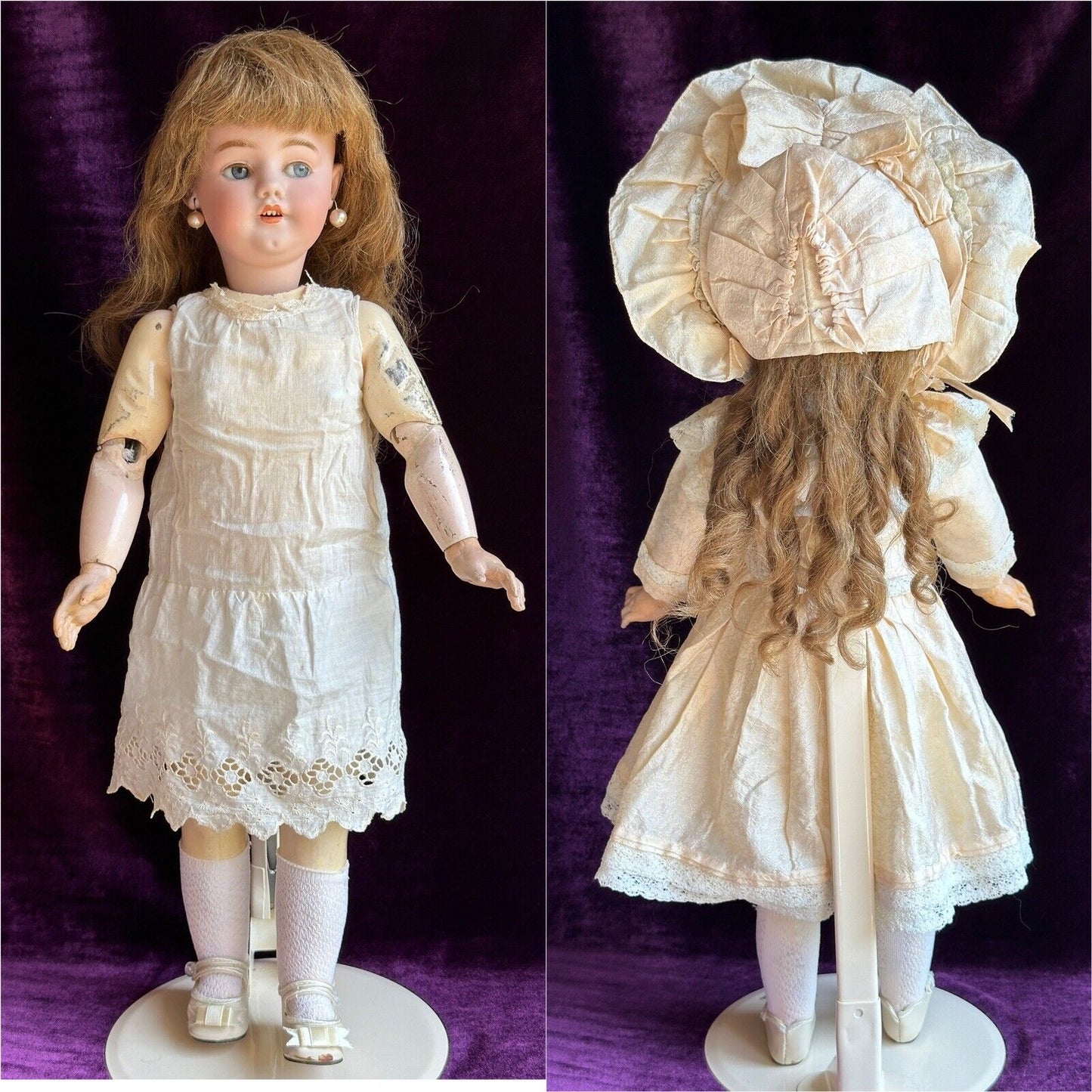 Antique German 22” Simon Halbig 1039 Mechanical Flirty Eyes Walker Doll