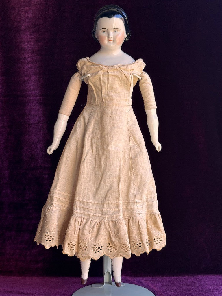 Vintage 19.5” Reproduction of Antique German Alice Hairdo China Head Doll