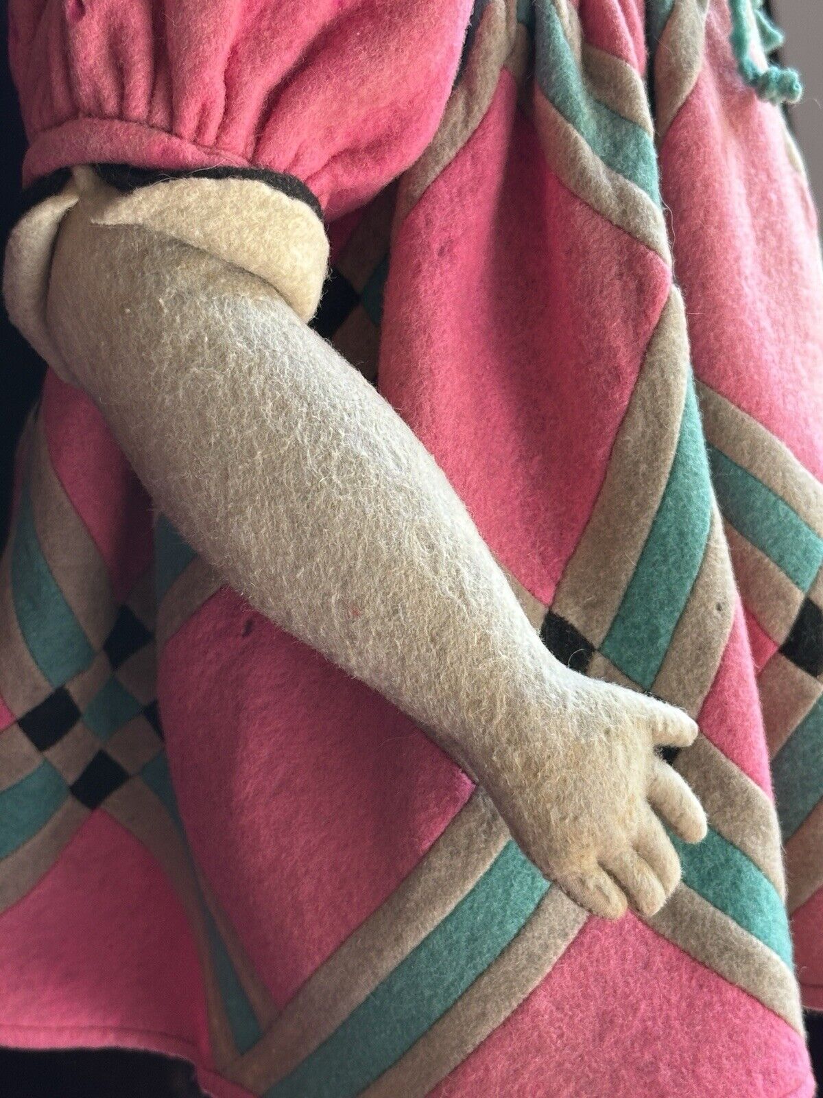 Large Vintage Early Italian 23” Lenci 109 Series Felt Cloth Girl Doll