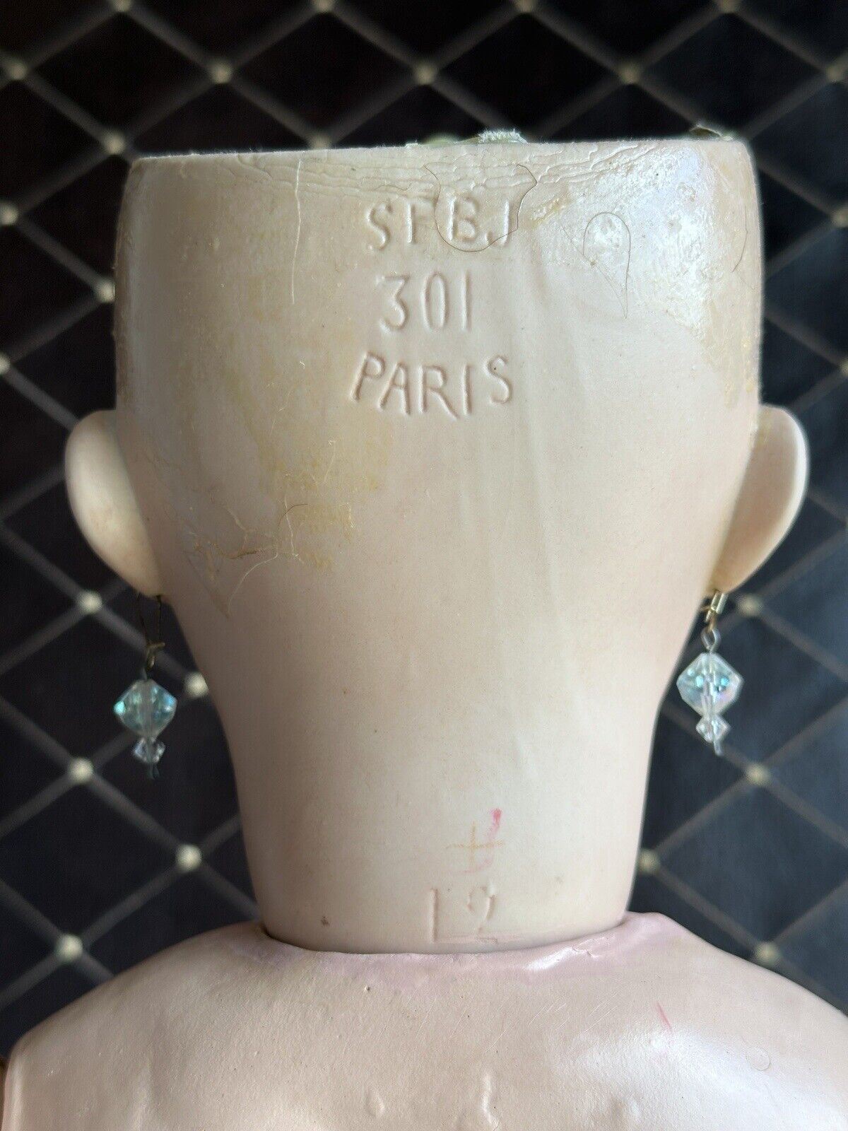 Large Antique French 26” SFBJ 301 Bisque Head Bride Doll Working Crier