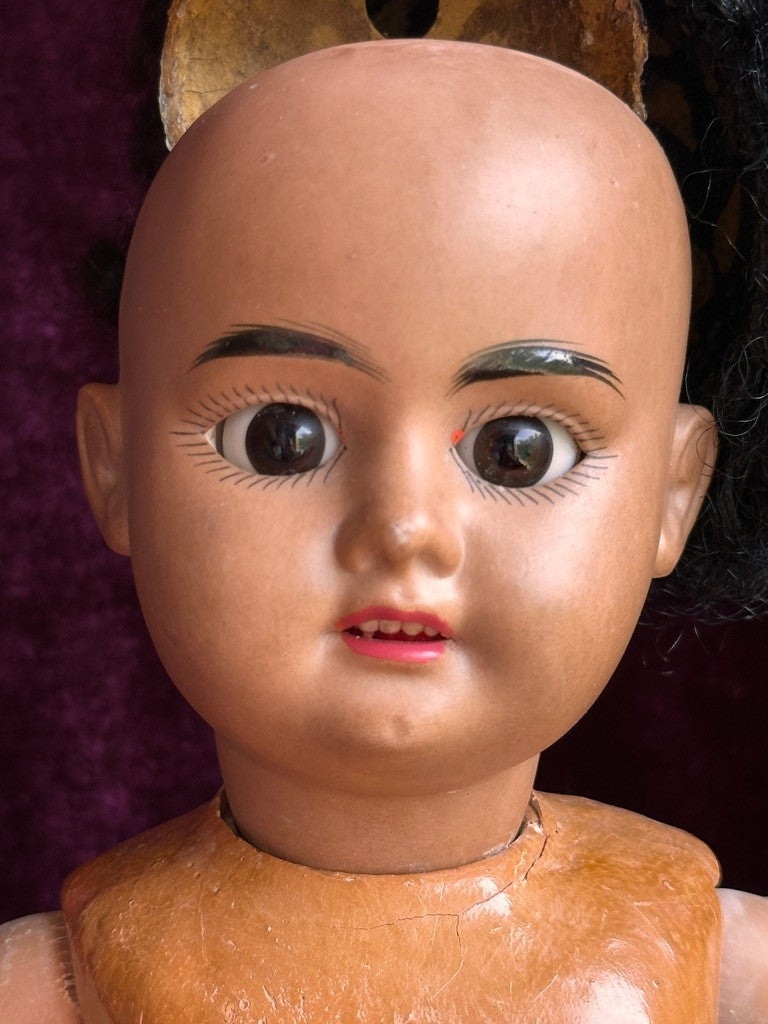 Rare Antique German 17" Armand Marseille 1894 Dep Dark Complexion Boy Doll