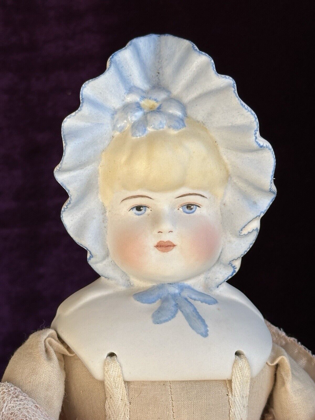 Vintage 40’s Porcelain 14” Reproduction of Antique German Doll by Emma Clear