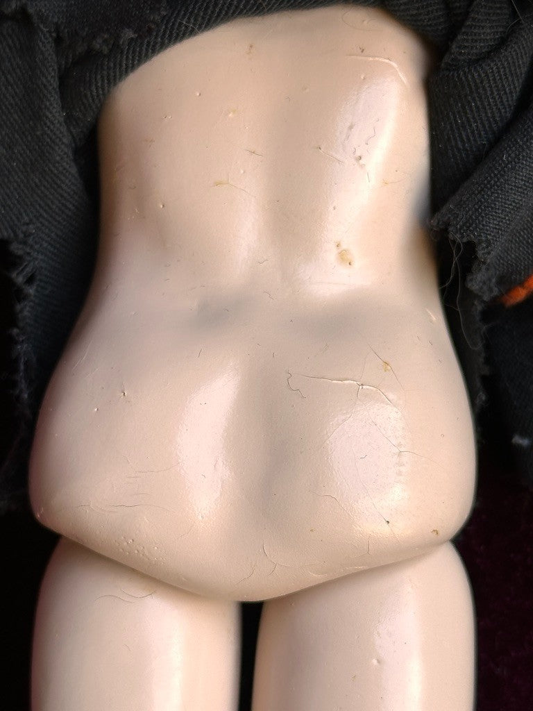 Porcelain/Composition UFDC (?) Artist Two-Faces 9.25" Halloween Girl/Witch Doll