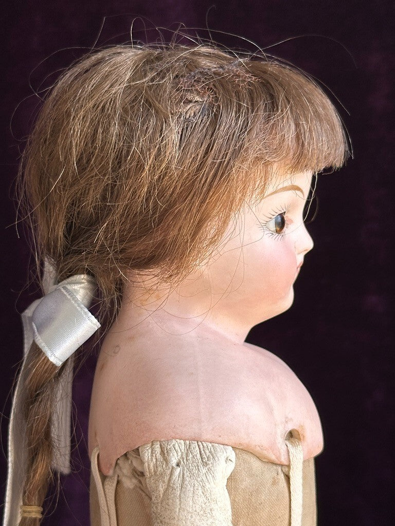Antique German 14.5" Unmarked Kling/ABG Solid Bisque Shoulder Head Fashion Doll