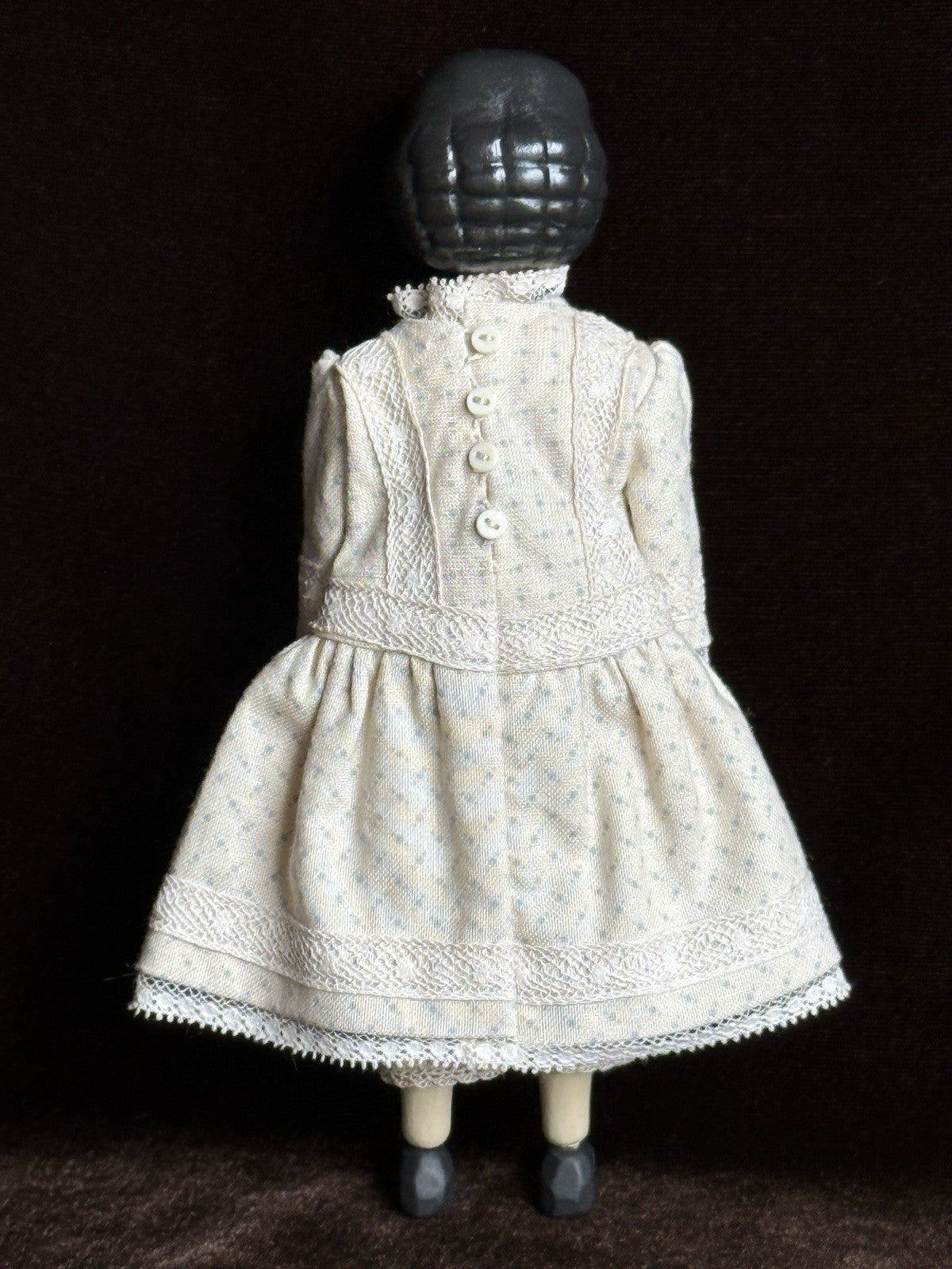 Collectible Handcarved 6.5" Wooden Hitty Girl Doll By Artist Gail Wilson