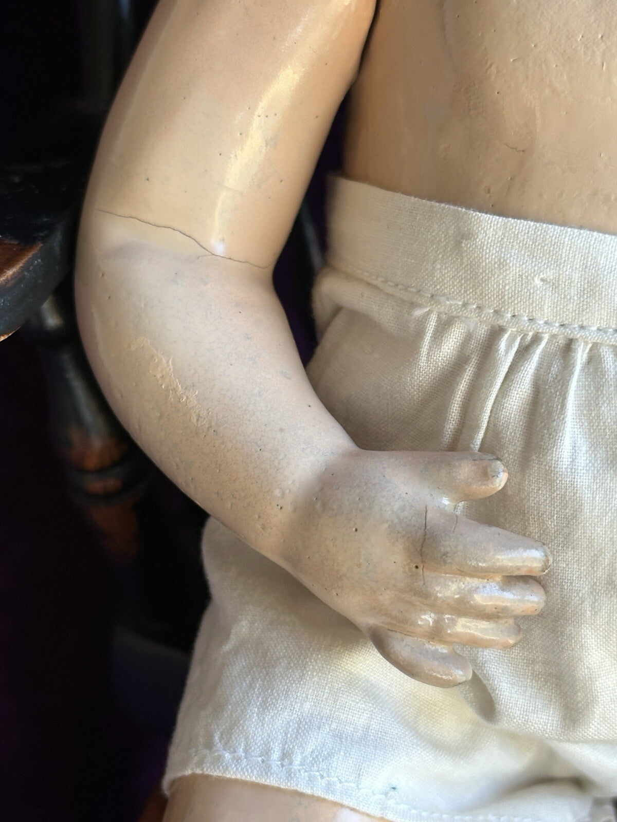 Antique French 13” SFBJ 226 Bisque Head Character Baby Doll Restored