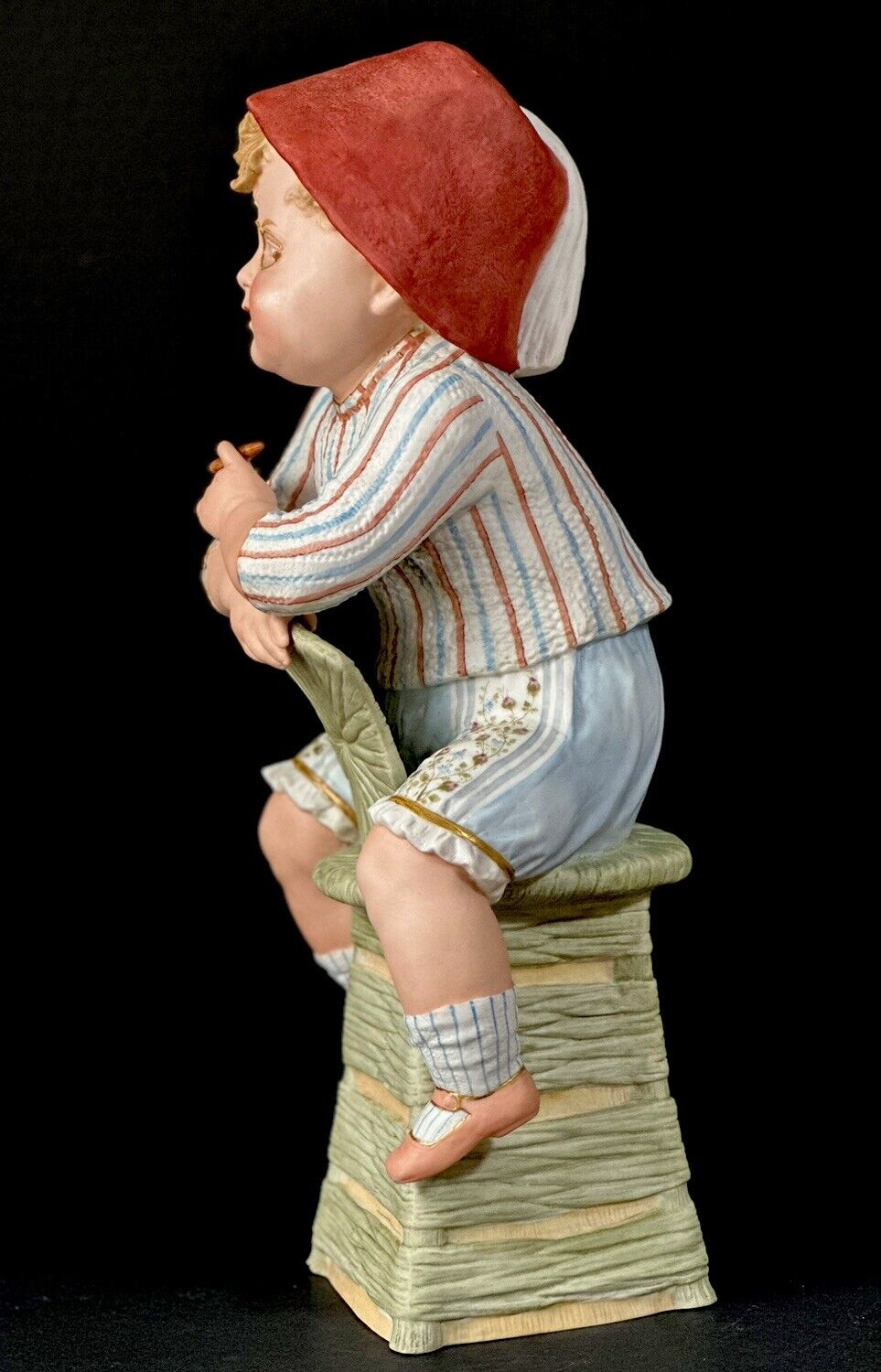 Rare Grand Size 16” Antique German Gebrüder Heubach Bisque Smoking Boy Figurine