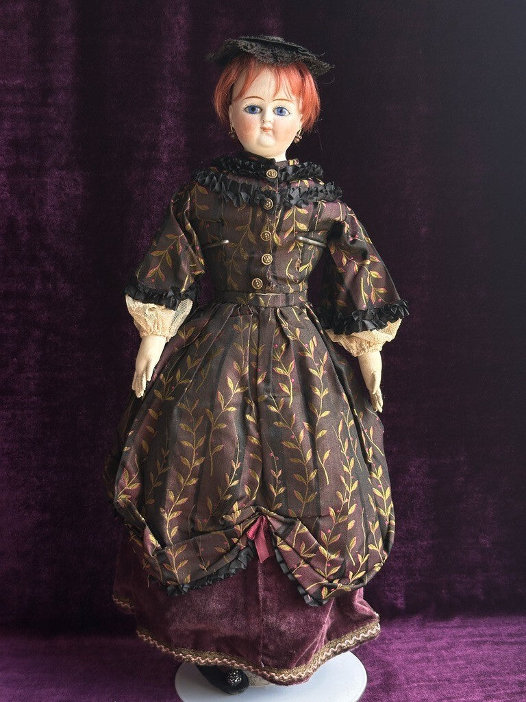 Rare Antique German 18” Belton Solid Domed Bisque Shoulder Head Fashion Doll