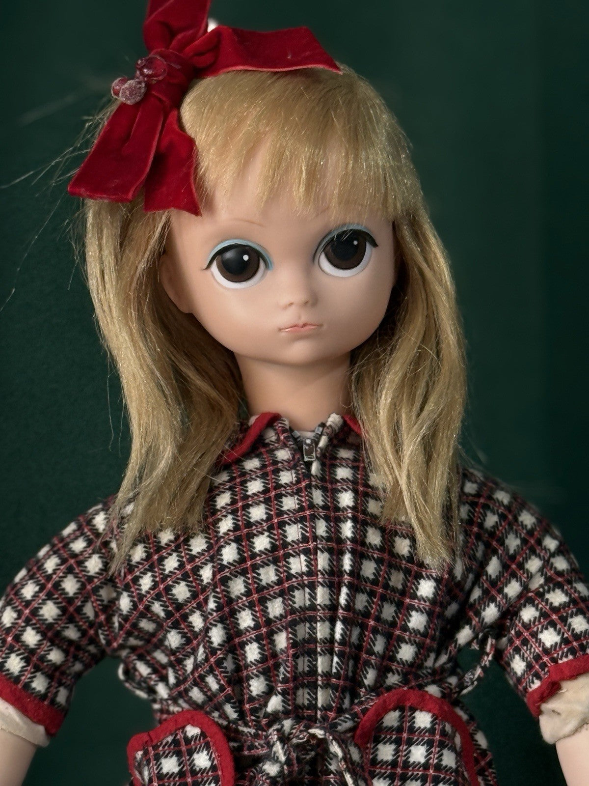 Vintage 1964 Lonely Lisa “Big Sad Eyes” Doll By Royal Doll Co 19" Redressed