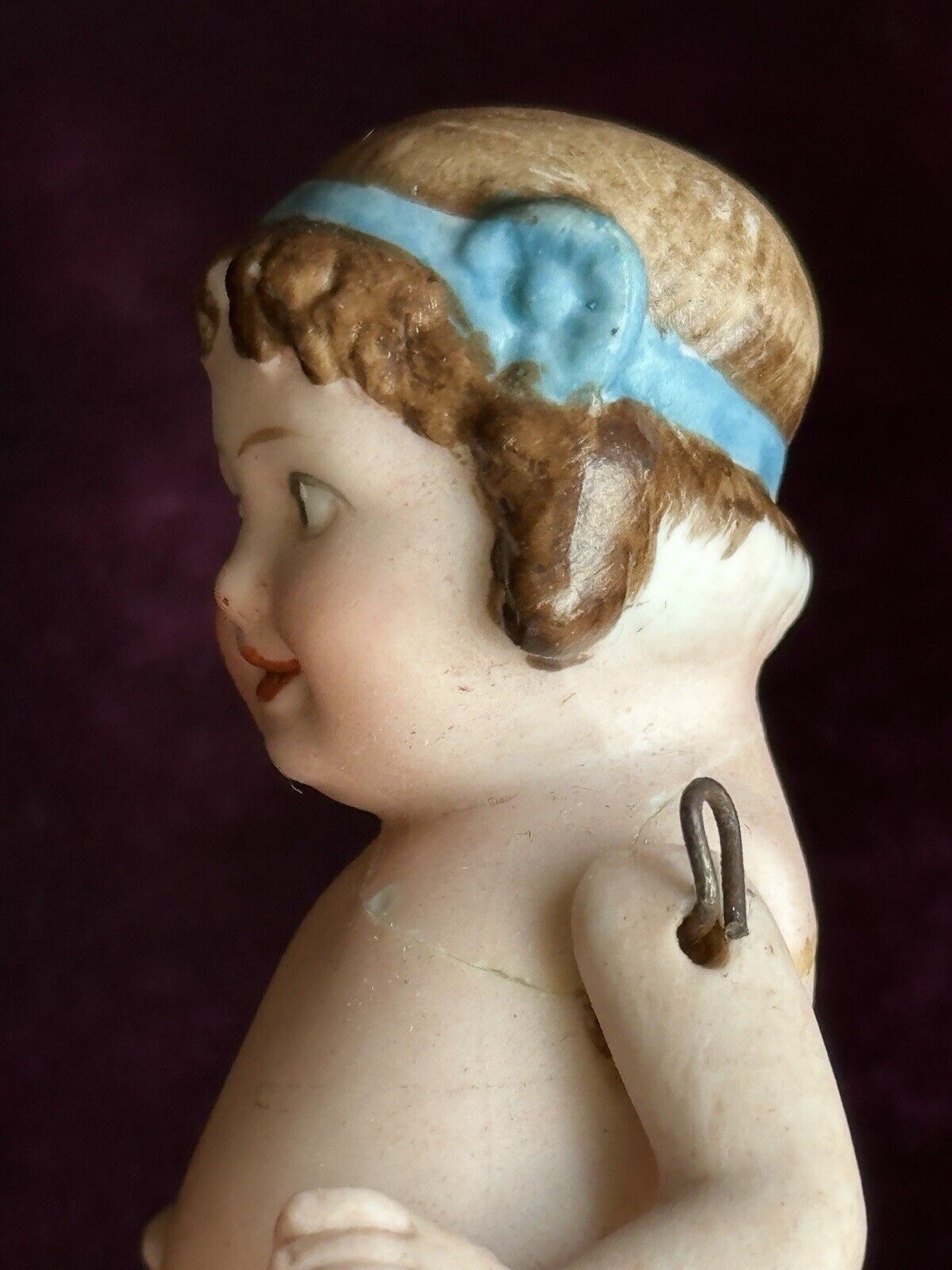 Antique German 2.75” Miniature All Bisque Googly Eyes 89-7 Character Doll