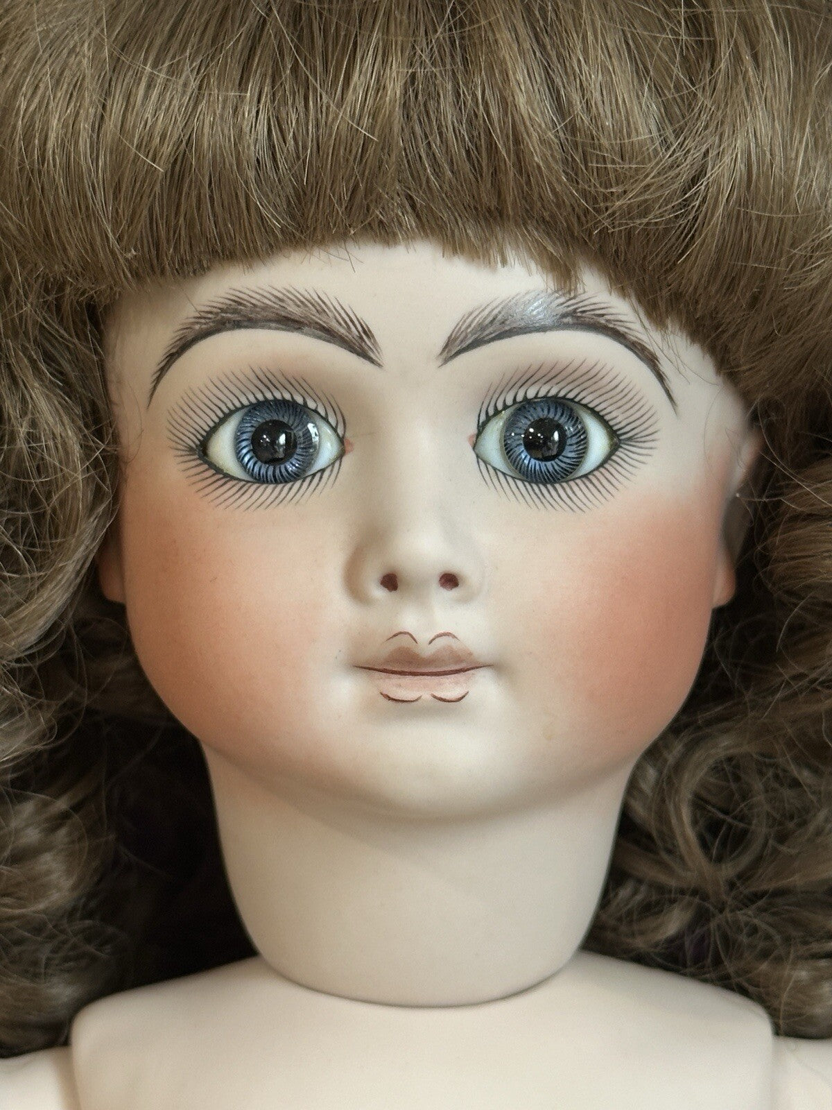 Vintage All Porcelain 20” Reproduction of Antique French Andre Thuillier Doll