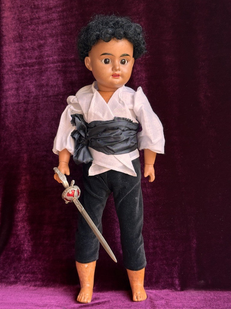 Rare Antique German 17" Armand Marseille 1894 Dep Dark Complexion Boy Doll