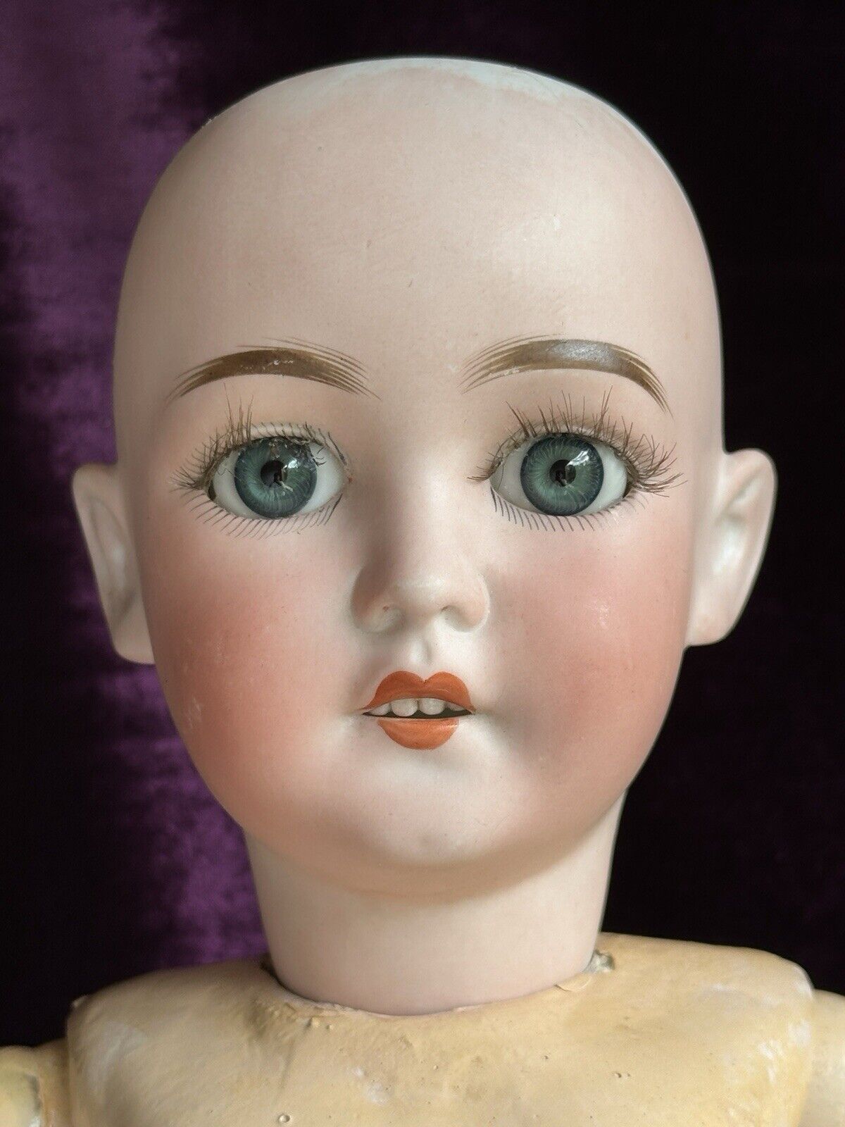 Antique German 24” Queen Louise Bisque Head Doll