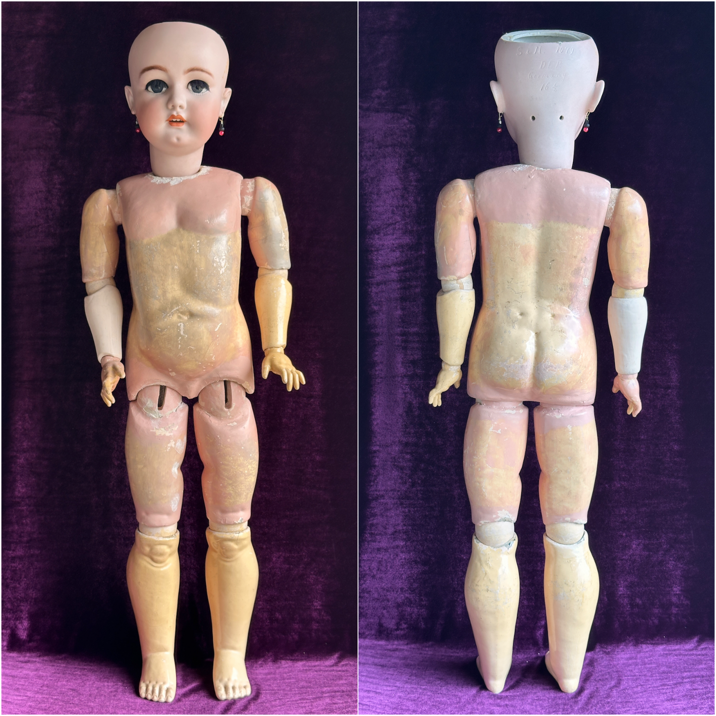 Huge Antique German 36" Simon Halbig 1079 Dep Bisque Head Doll