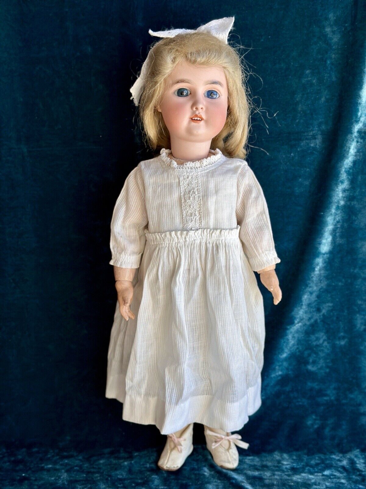 Antique German 22” Adolf Wislizenus Special Bisque Head Doll Walker Body