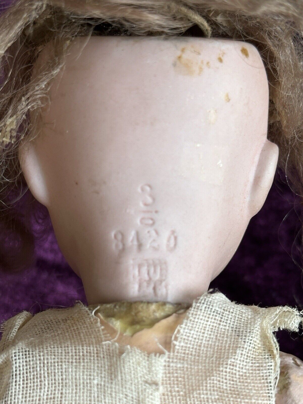 Rare Antique German 9” Gebruder Heubach 8420 Side Glancing Eyes Bisque Doll