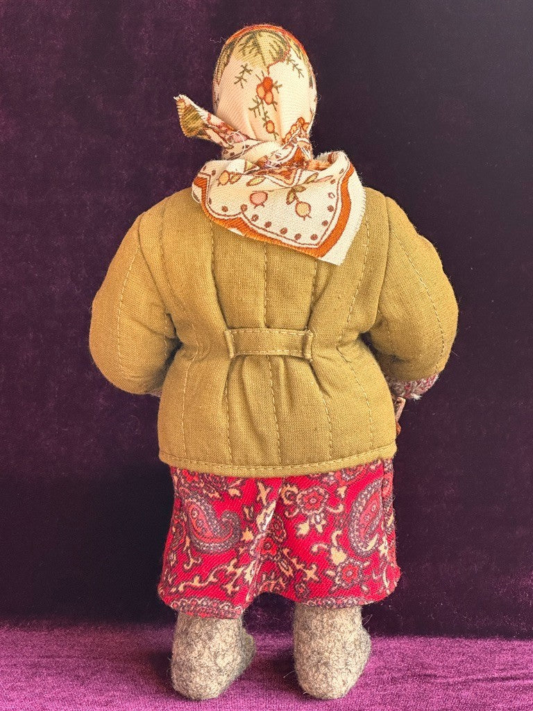 Vintage 11" USSR Terracotta/Ceramics Traditional Russian Rural Woman Doll