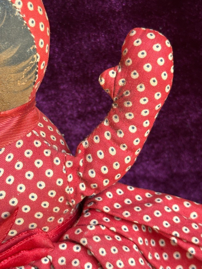 Vintage American 9" Topsy Turvy Belindy Cloth Painted Doll