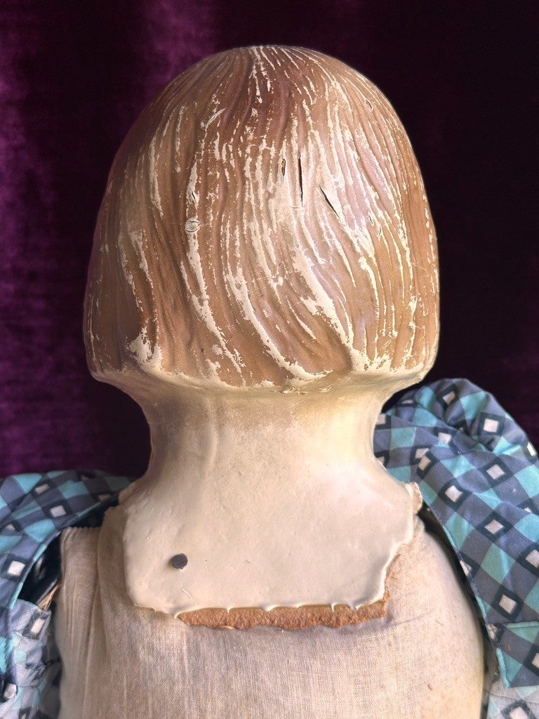 Antique American 31” Elektra (?) Amberg (?) Composition Character Girl Doll