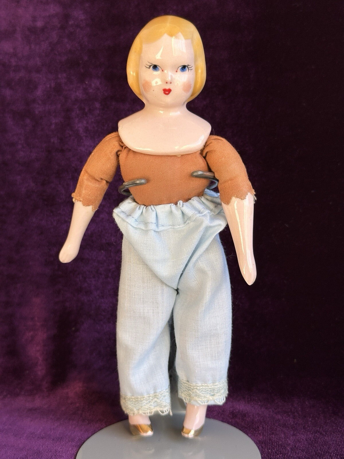 Vintage 7” Ruth Gibbs Porcelain Blonde China Head Doll