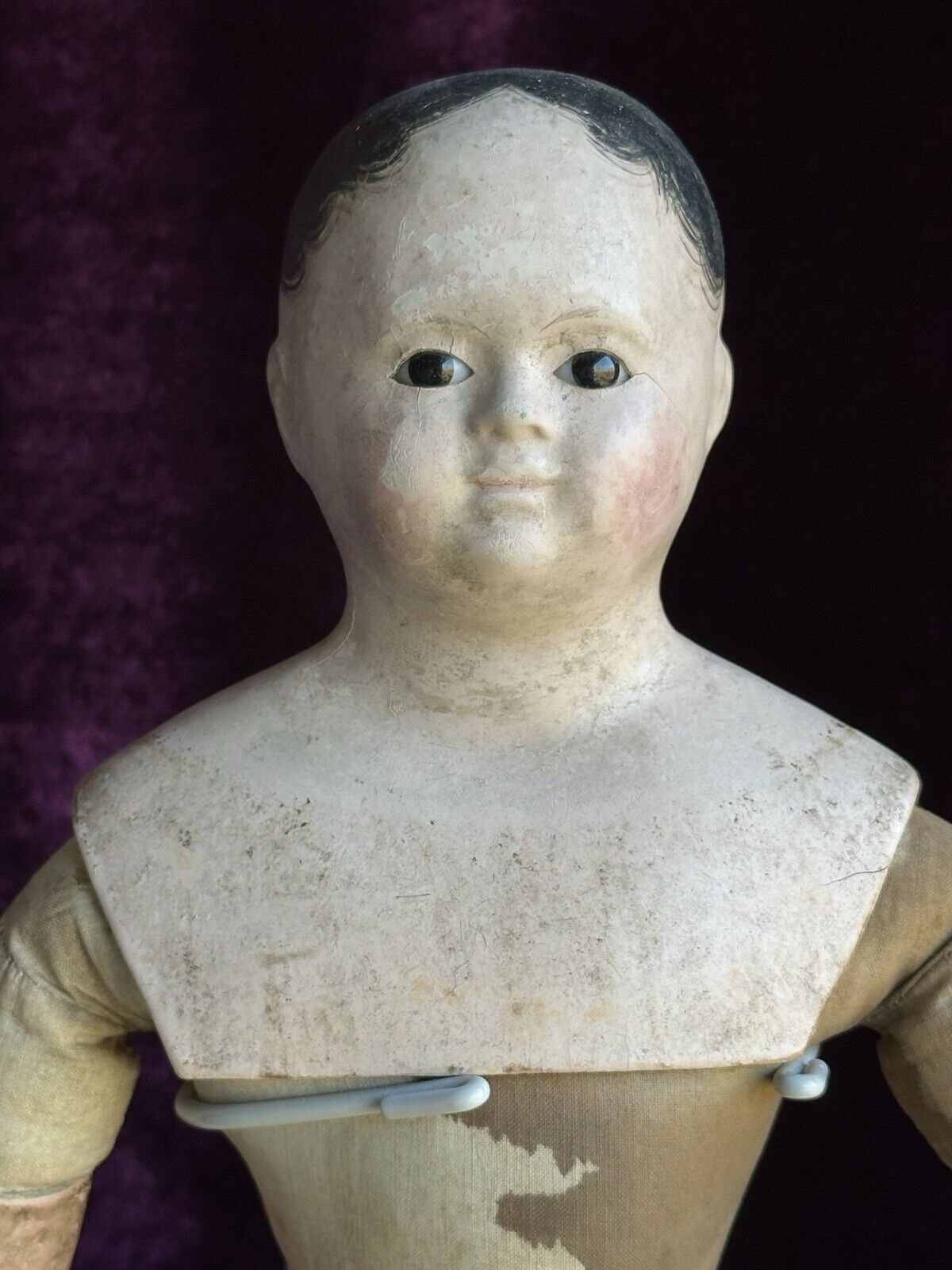 Antique French 21” Andréas Voit Papier Mache Glass Eyes Fashion Doll