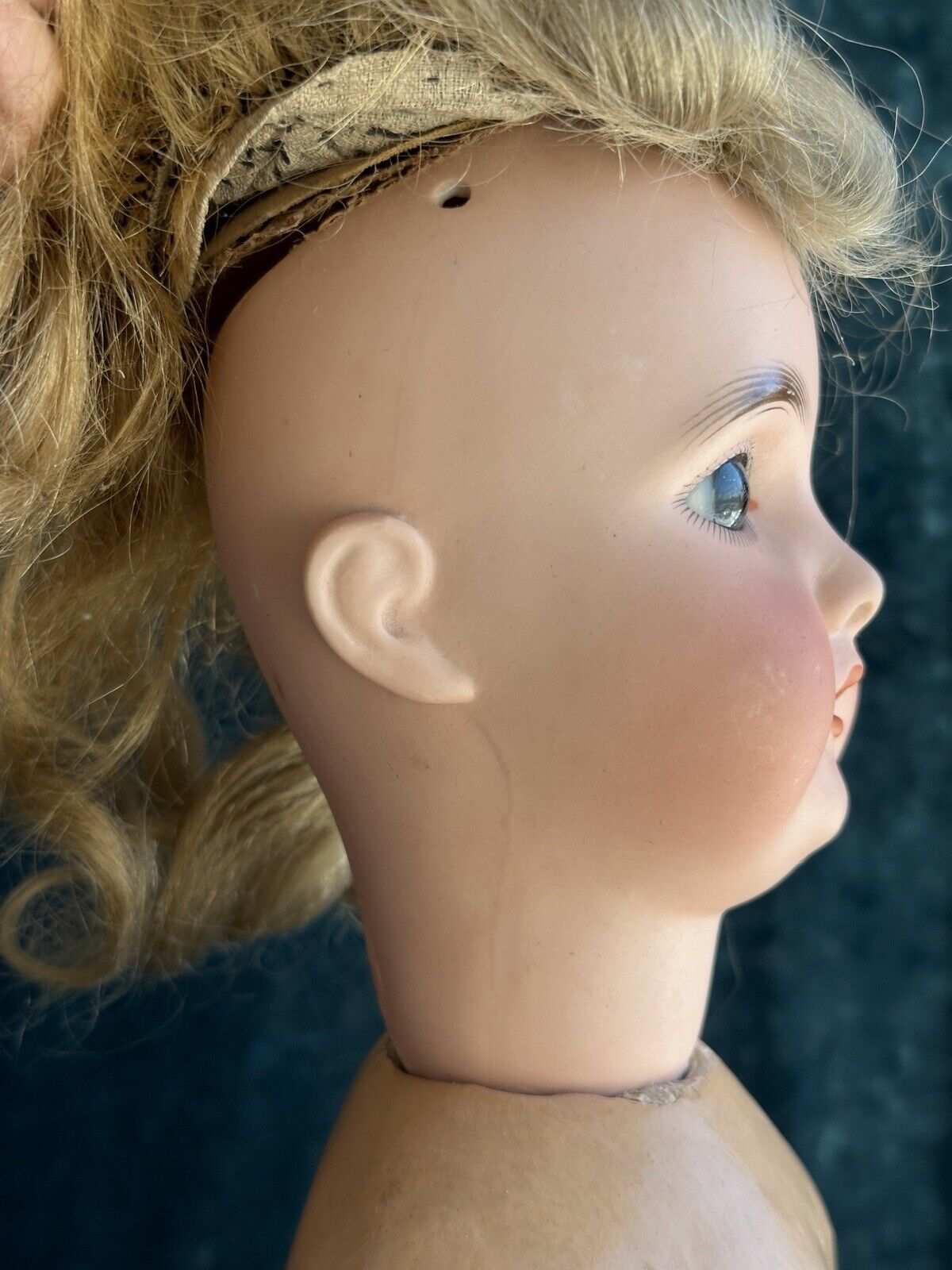 Antique German 22” Adolf Wislizenus Special Bisque Head Doll Walker Body