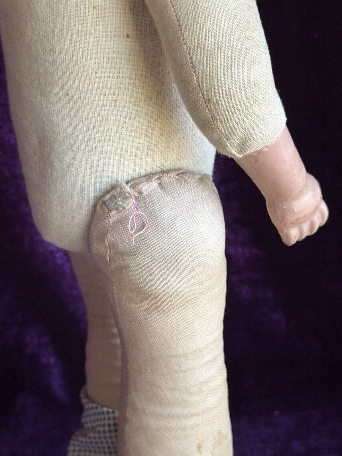 Early Antique American 15” Composition Head Cloth Body Character Doll