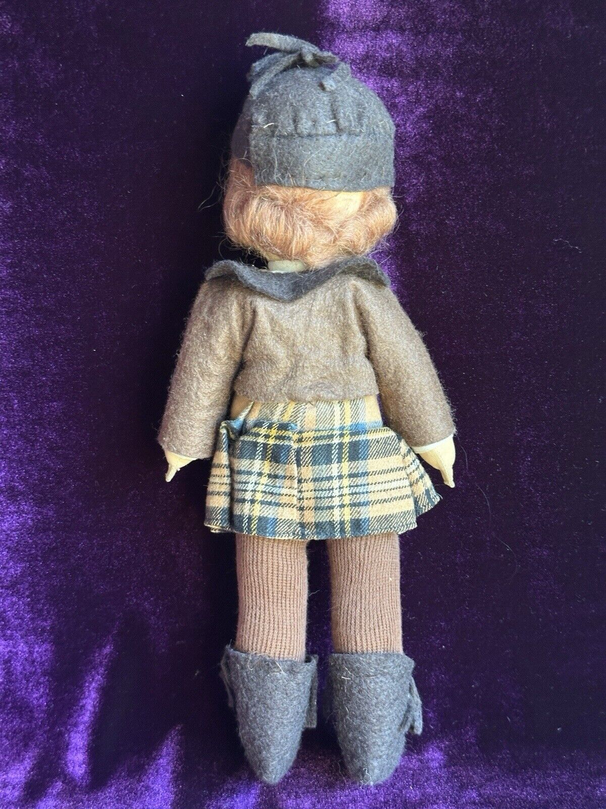 Vintage Early English 12” Chad Valley Hygienic Cloth Girl Doll with Glass Eyes