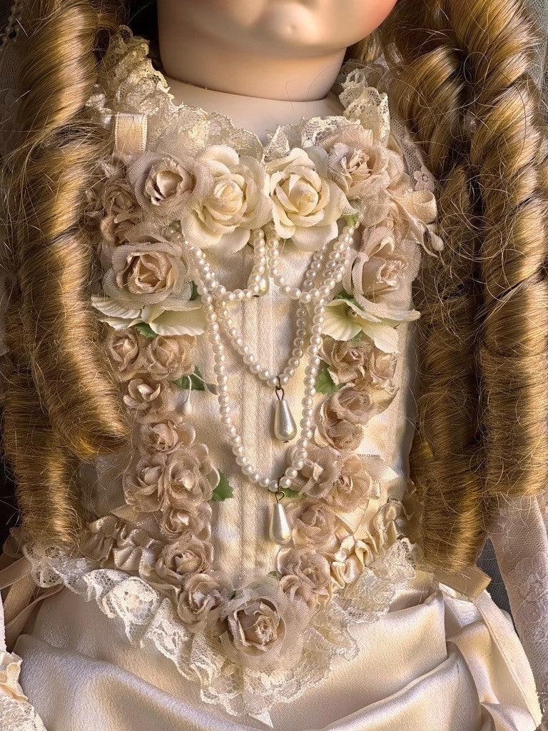 Large Mary Benner 32" Porcelain Repro of French Bru Jne Bebe Bride Doll LE 400