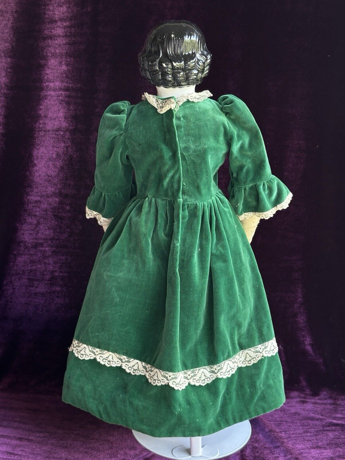 Antique German 23” Kister Flat Top High Brow China Shoulder Head Doll