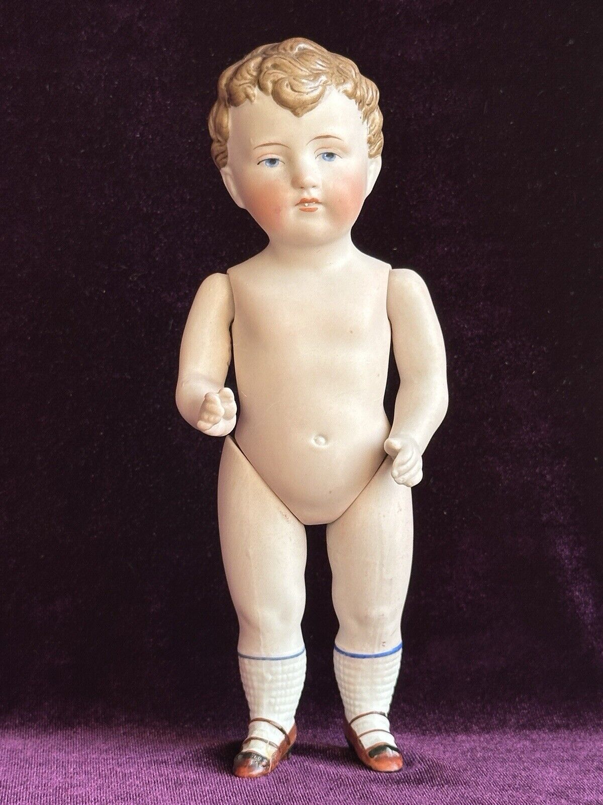 Antique German 7” Kestner 165 All Bisque Mignonette Boy Doll
