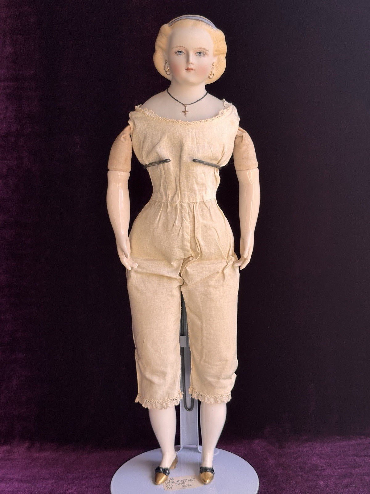 Vintage 1957 18” Reproduction of Antique German China Parian Fashion Doll
