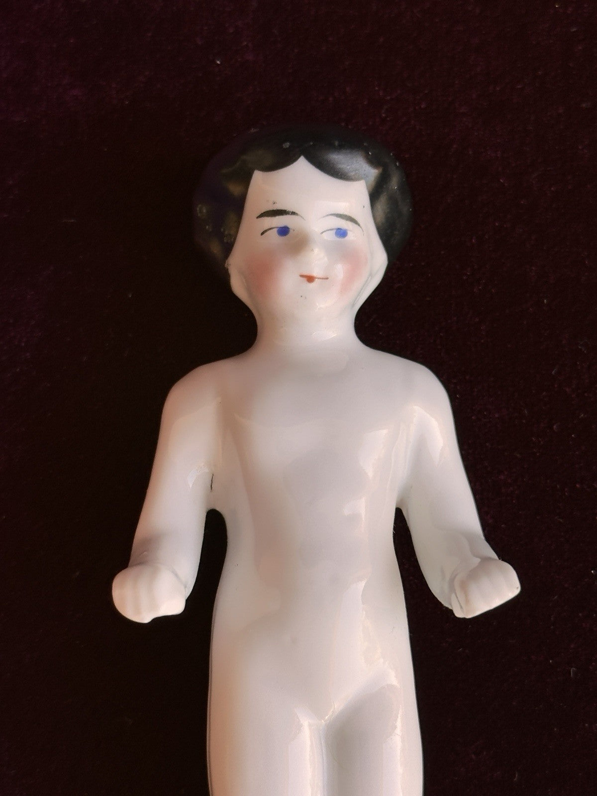 Antique German 4.125” Frozen Charlotte China Doll