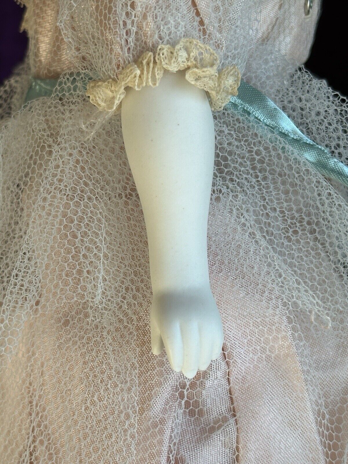 Vintage 40’s Porcelain 14” Reproduction of Antique German Doll by Emma Clear