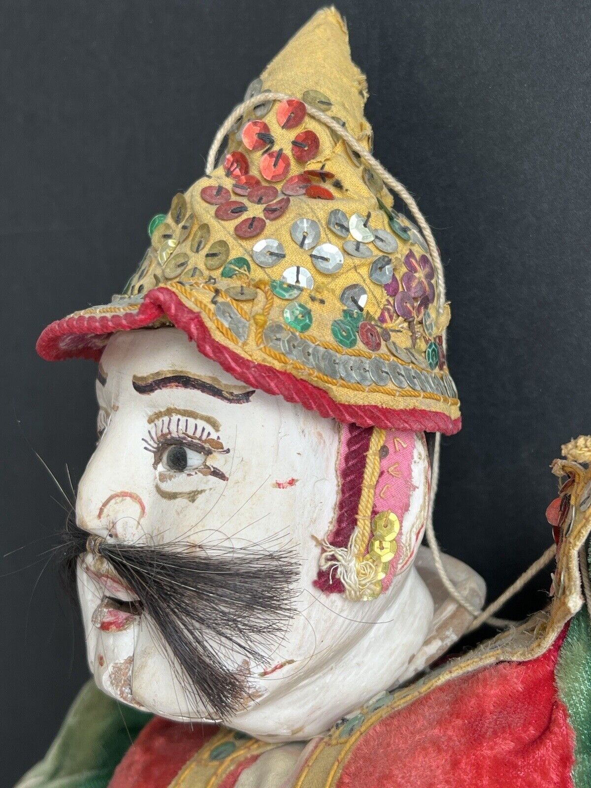 Antique Asian Burmese Folk Art Wooden Puppet Marionette Doll
