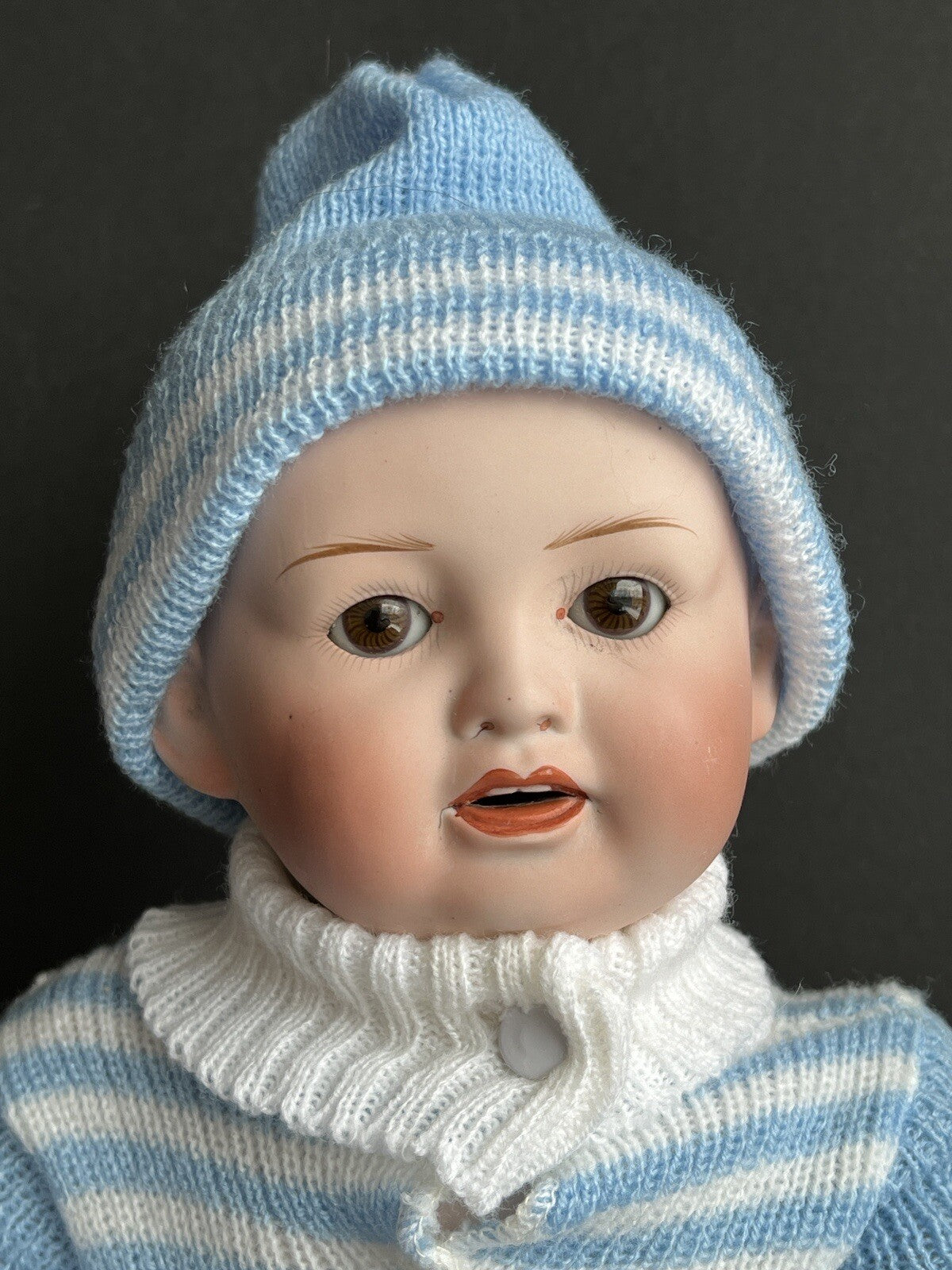 Antique Japanese 14” Yamato Nippon Bisque Solid Dome Head Baby Doll