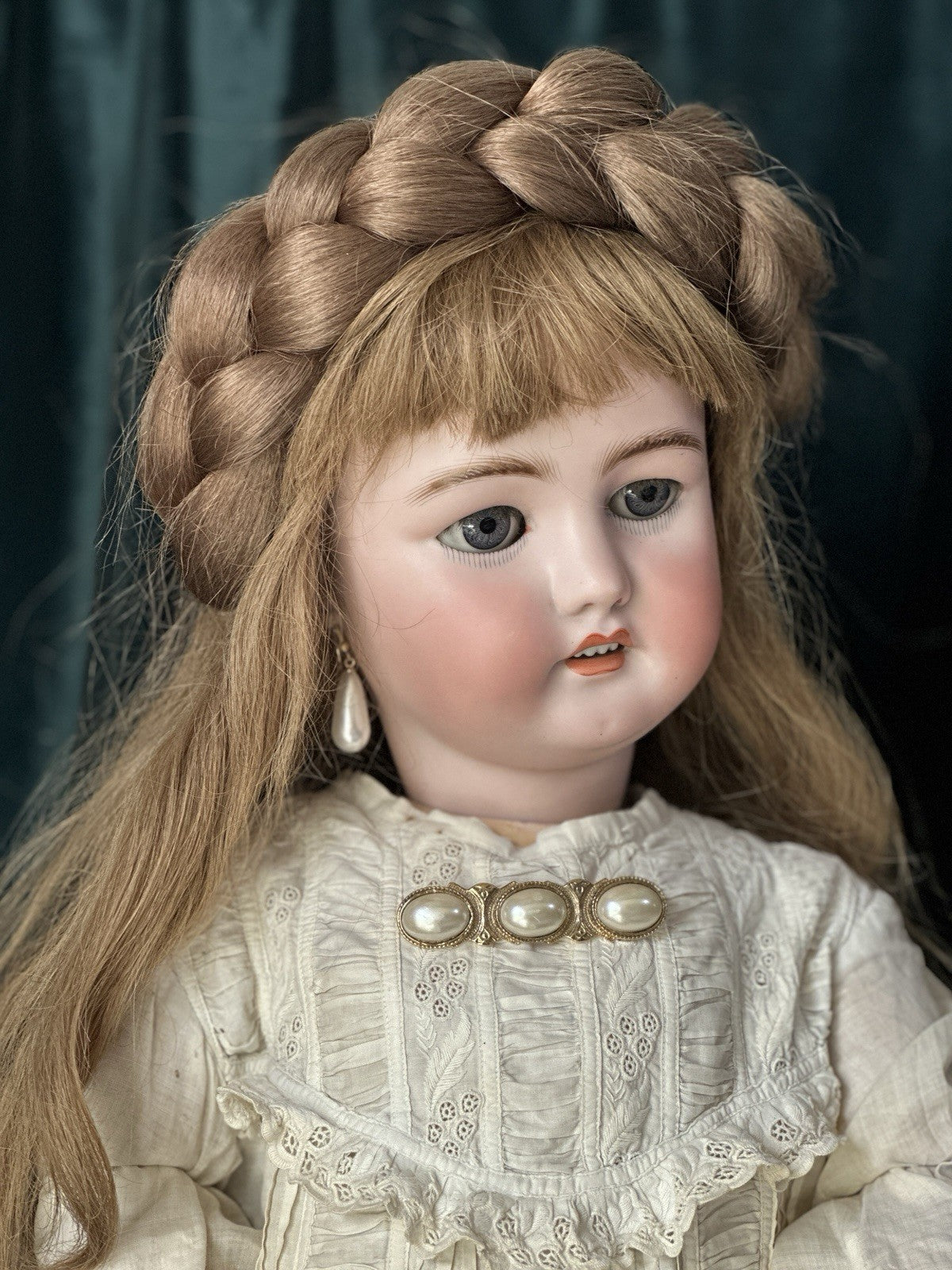 Antique German Simon Halbig and C.M. Bergmann Bisque Head 28” Doll