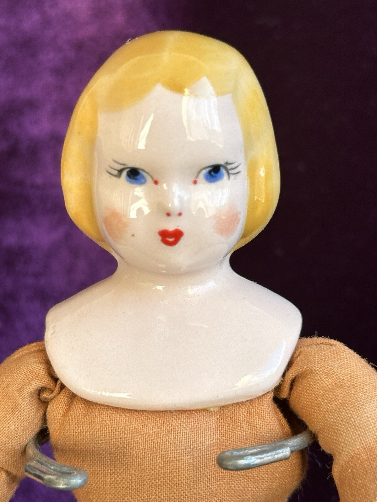 Vintage 7” Ruth Gibbs Porcelain Blonde China Head Doll
