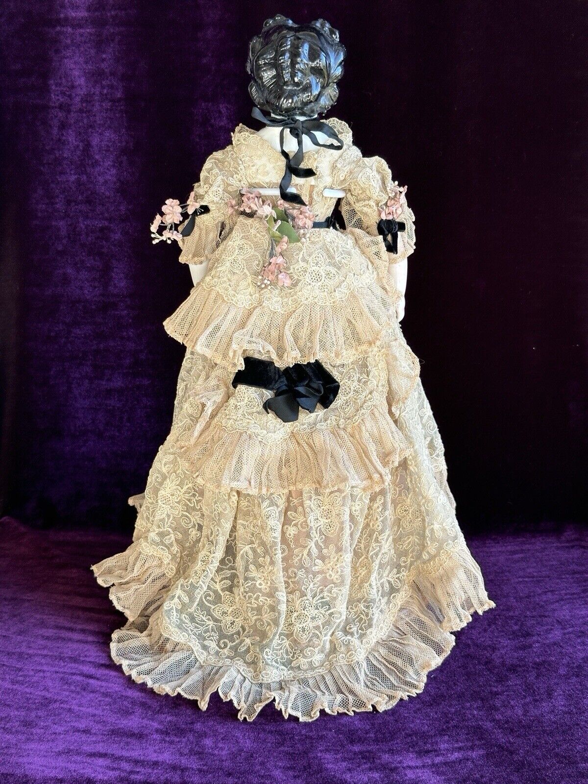 Rare Antique German 17.5” Countess Dagmar Style Brunette China Head Doll