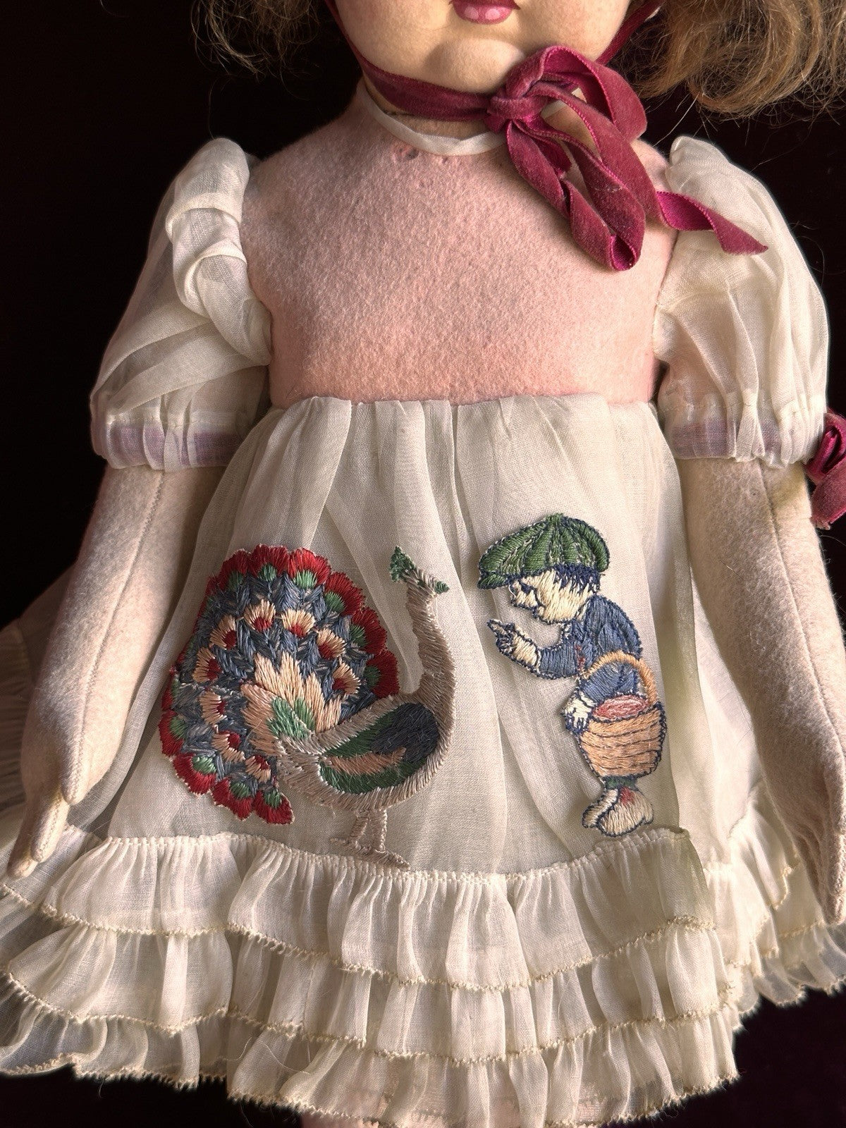 Vintage Italian Lenci Grugnetto 1500 Series Felt Grumpy 19” Doll