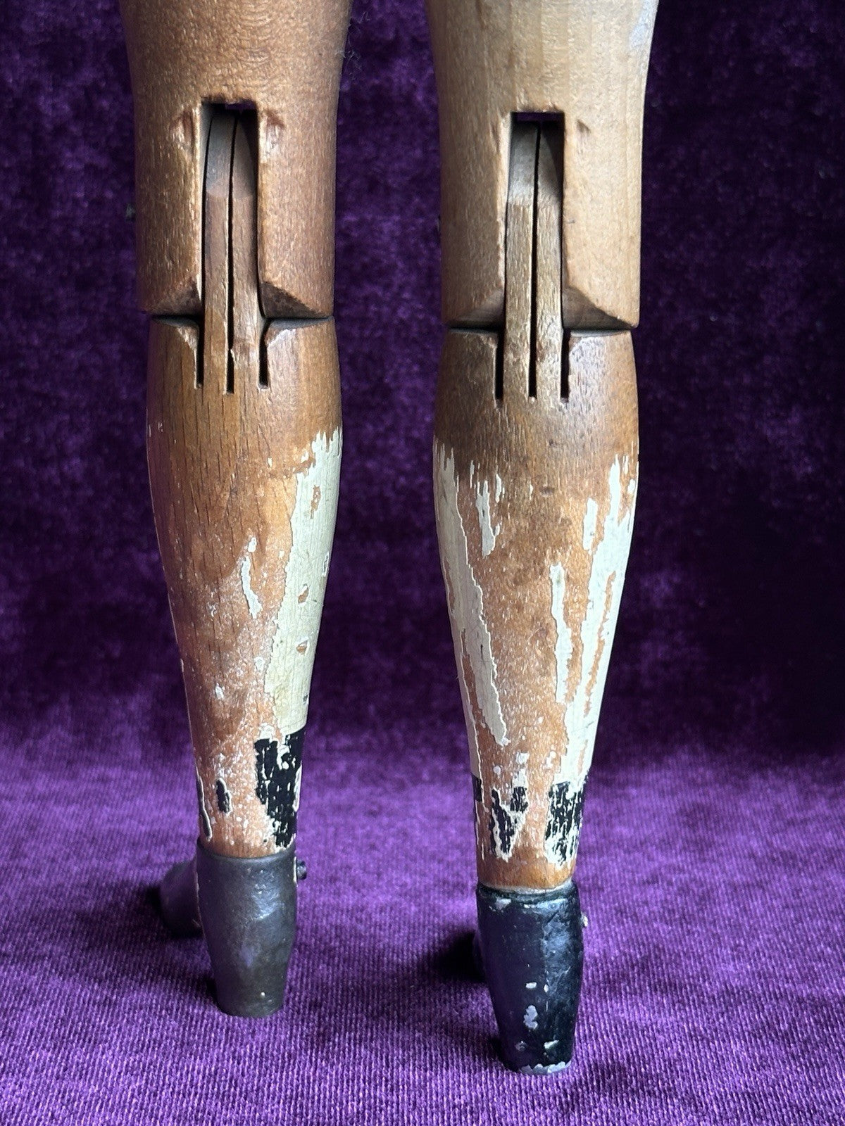 Rare Early American 15” Joel Ellis Metal Wood Jointed Doll