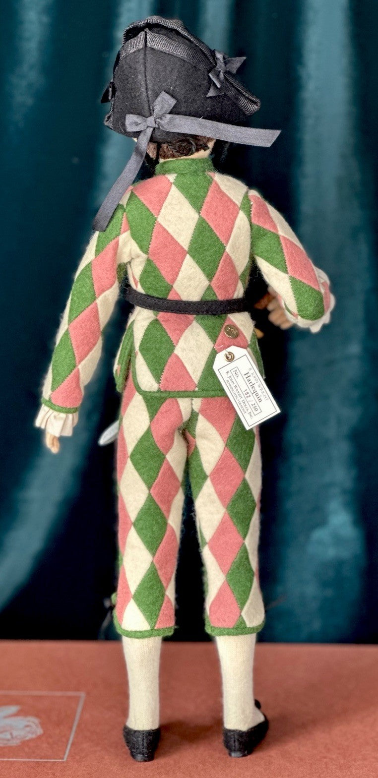 Collectible 15” John Wright The Commedia del'arte Harlequin Felt Doll LE 250