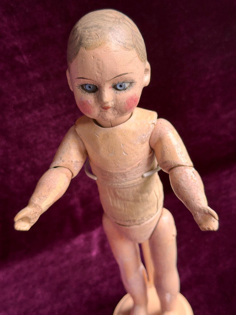 Antique French 11.5" Tout en Bois Wood Doll – Motschmann Type Body