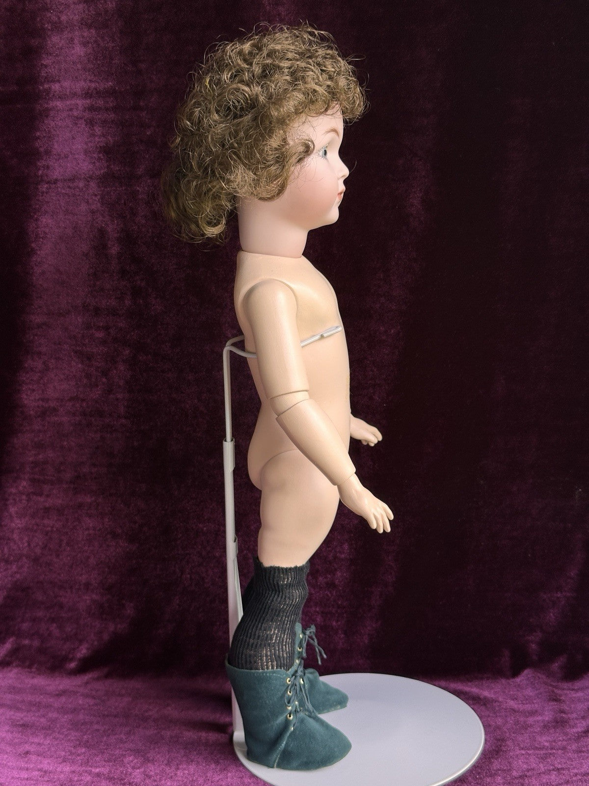 Vintage 18” Porcelain Composition Reproduction of Antique Simon Halbig Boy Doll