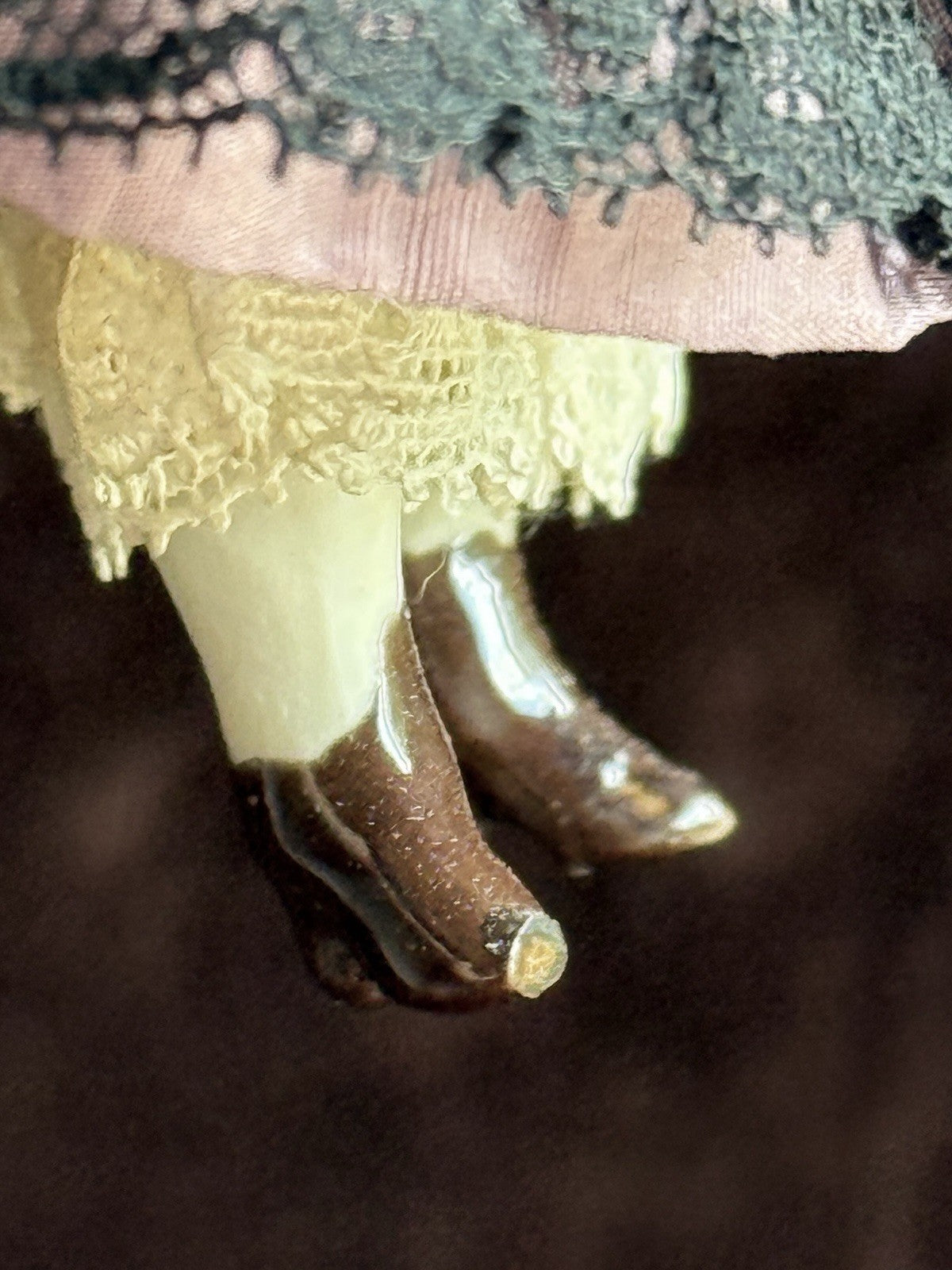 Antique German 6.75” Bisque Cloth Miniature Dollhouse Lowbrow China Doll