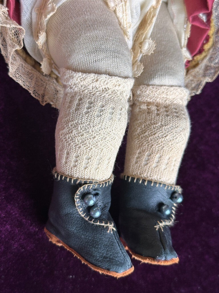 Antique German 16” Early Kestner Alphabet Series Closed Mouth Bisque Head Doll