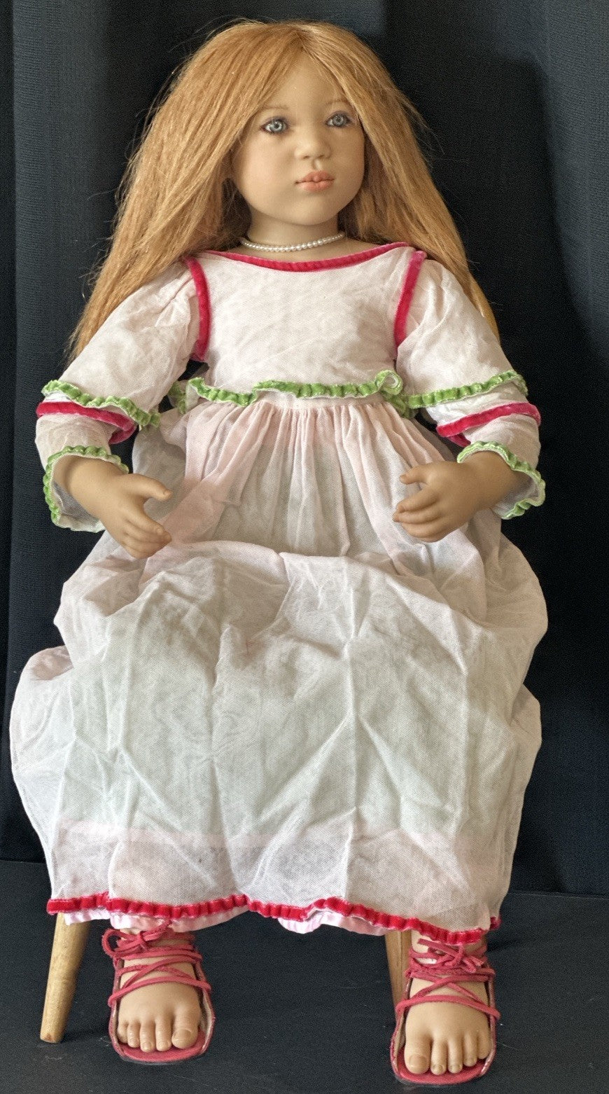 Collectible German Annette Himstedt Vinyl 35.5” Doll “Mirte” COA/mini Mirte Doll