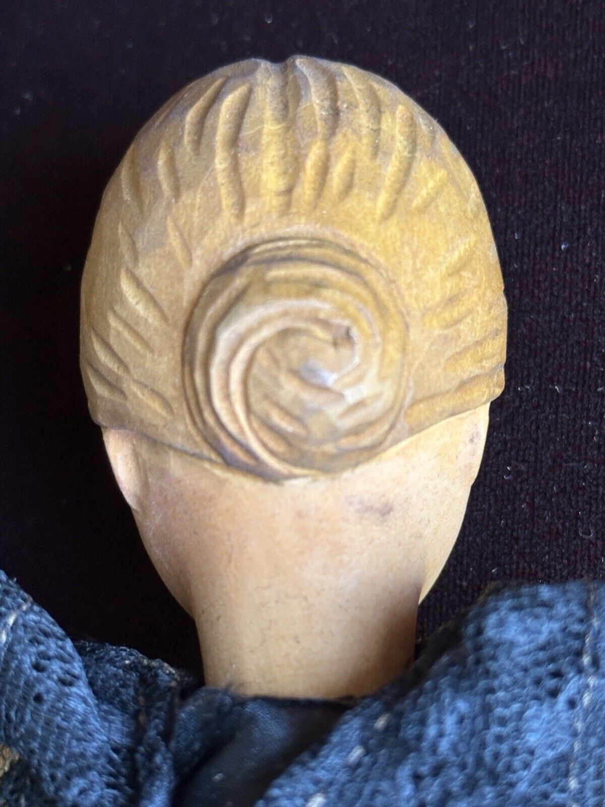 Vintage 10” Swiss Huggler Wood Carved Doll with Original Tag